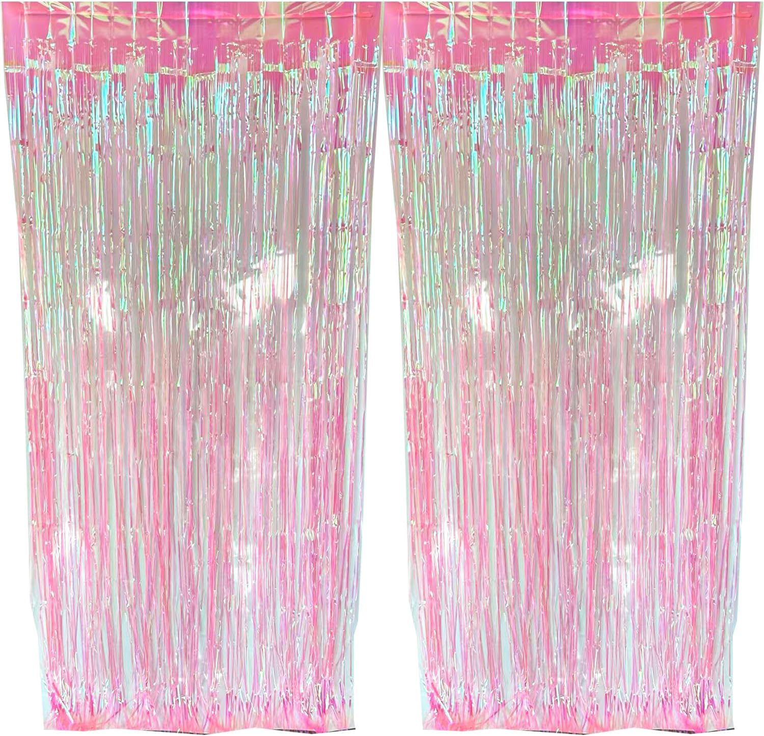 Thumbnail 4 de CYBERNOVA 2 Pack Iridescent Neon FoilFringe Curtain Backdrop – Gold, 3.2 x 6.6 ft