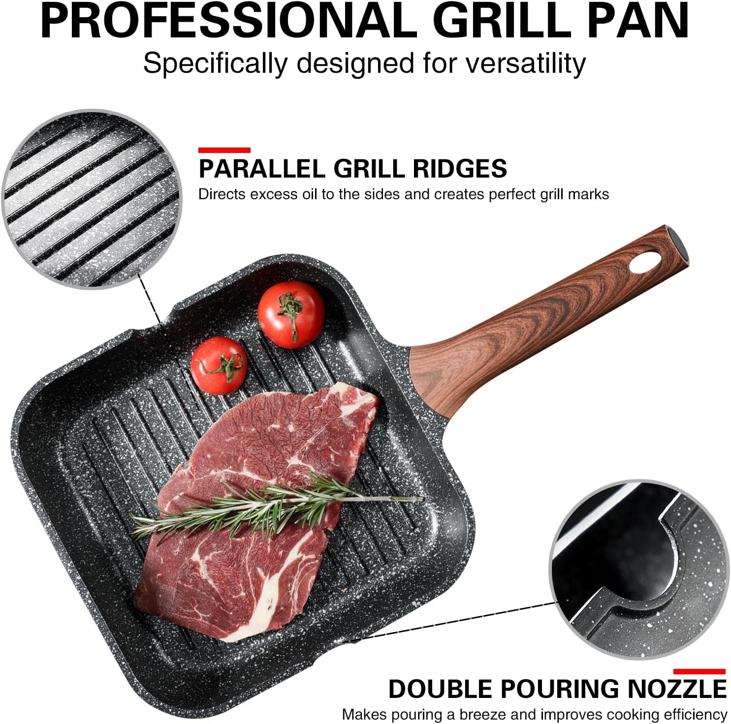 Thumbnail 4 de Kordisen Nonstick Griddle Pan 28cm