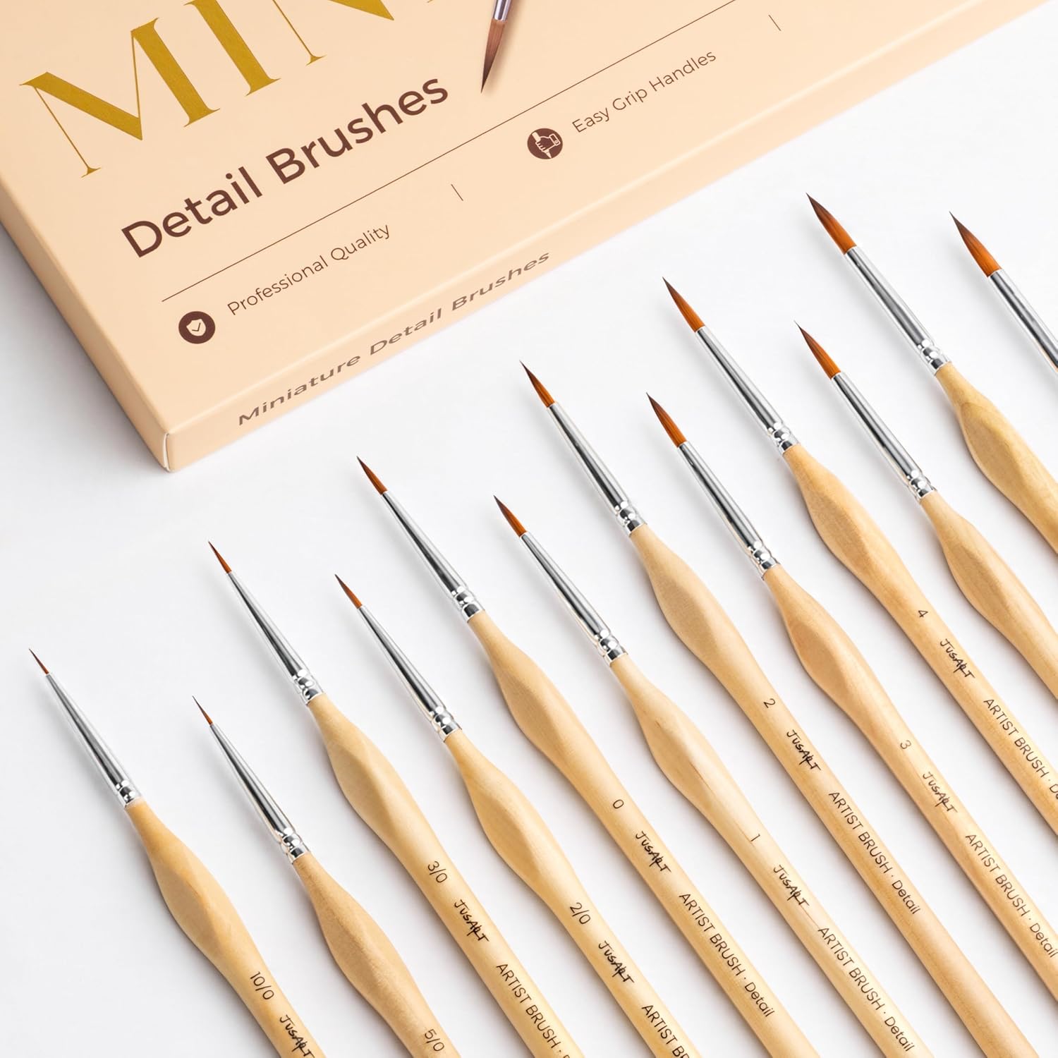 Detalle de JUSART Miniature Paint Brushes, 12-Piece Set
