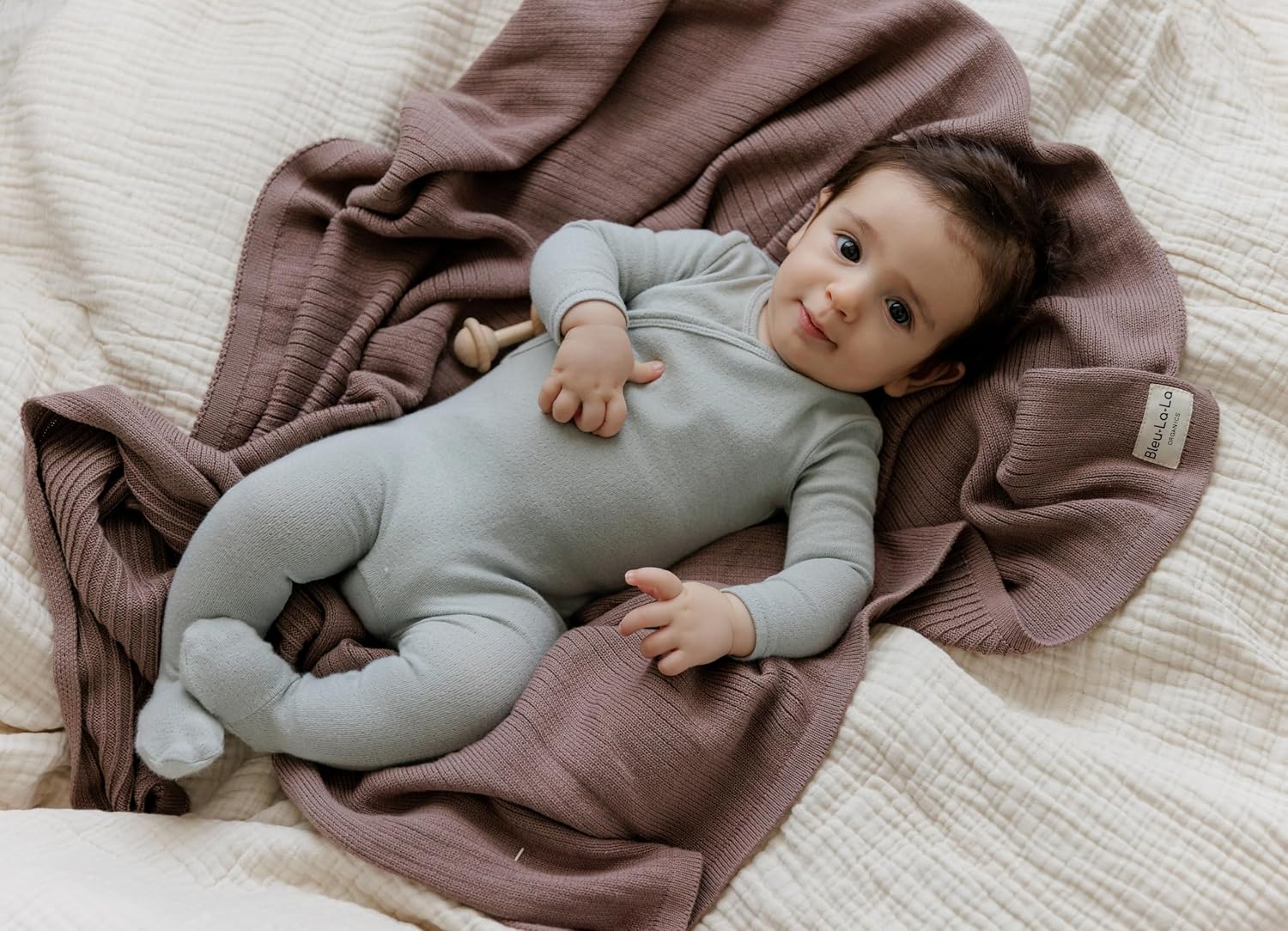 Thumbnail 6 de Bleu La La Organic Cotton Baby Blanket