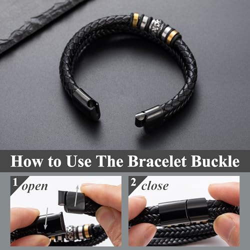 Thumbnail 6 de BMMYE Gift for Son Leather Bracelet – Personalised Triple-Braided Mens Gift
