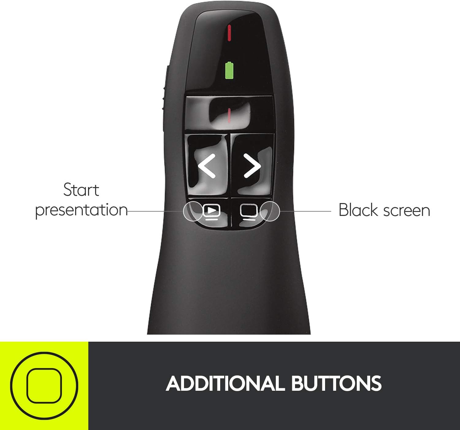 Detalle 2 de Logitech R400 910-001354 Wireless Presenter with Red Laser and USB Receiver