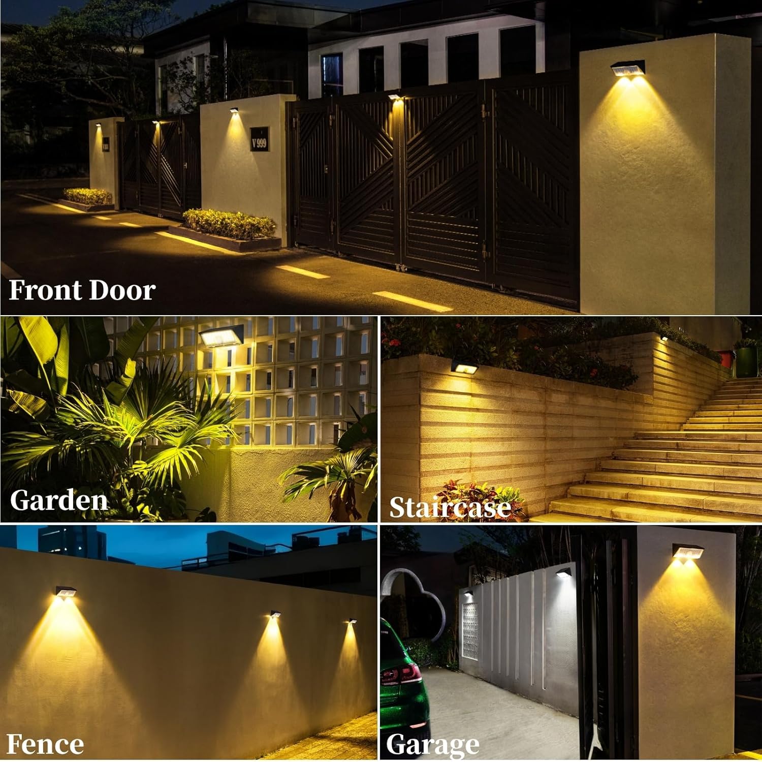 Thumbnail 6 de VANMOO Solar Wall Lights Outdoor: Dual-Function LED Security Lighting (2 Pack) with PIR Motion Sensor