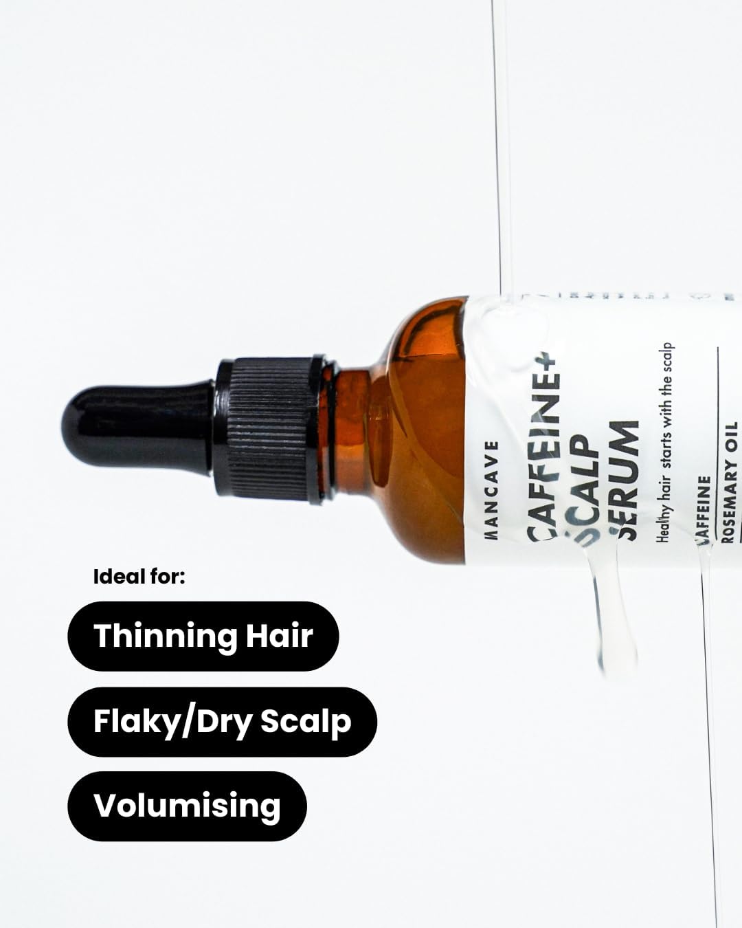Detalle de ManCave Siero Cuoio Capelluto Caffeina+ Uomo – stimola crescita, rinfresca e rimuove la secchezza
