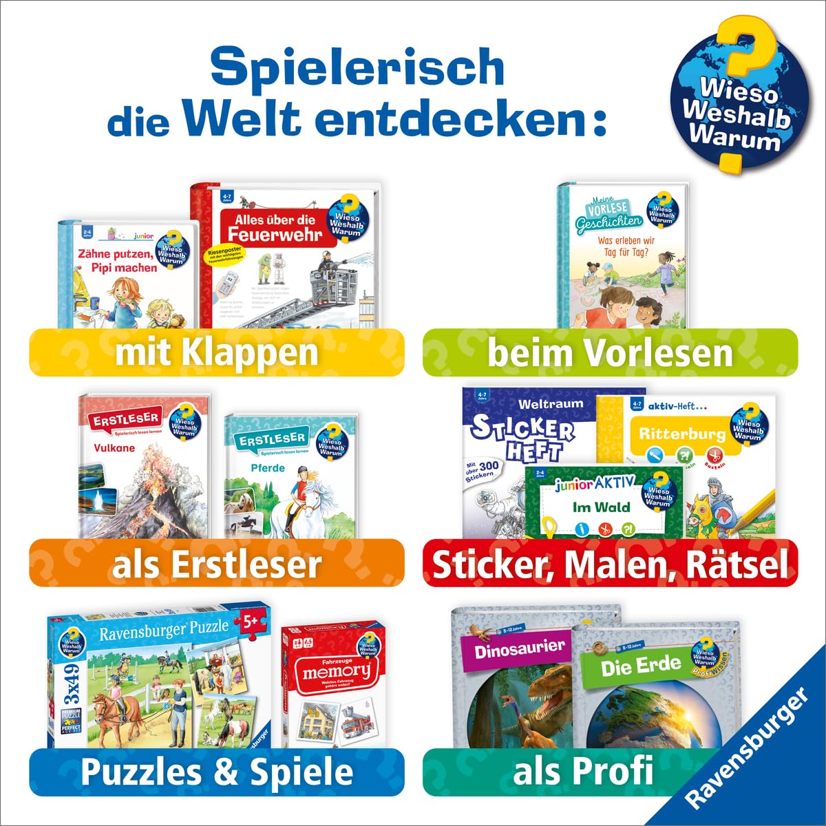Detalle de Ravensburger Wieso? Weshalb? Warum? junior, Band 10: Die Jahreszeiten – barnbok för 2–4 år