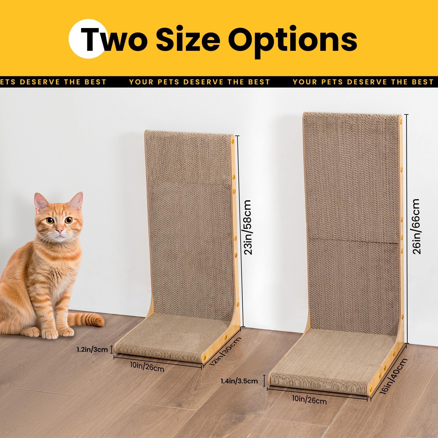 Thumbnail 1 de Conlun Cardboard Cat Scratcher 58 cm L-shape 🐱