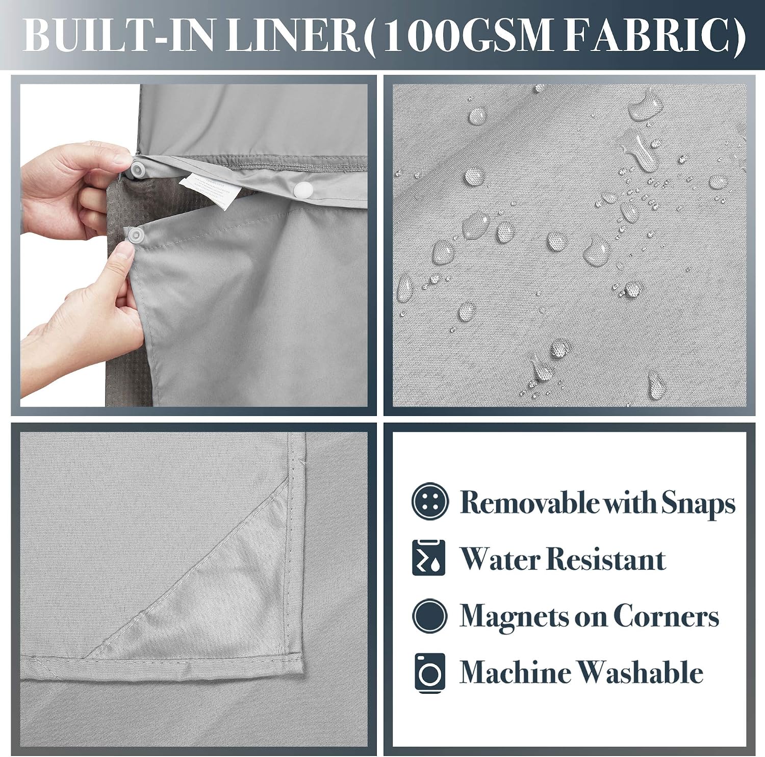 Detalle de N&Y HOME Shower Curtain, 54 x 78 inches