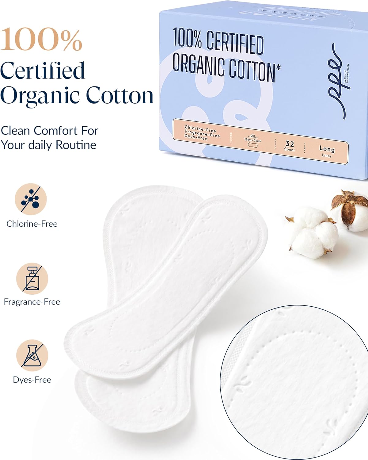Detalle 2 de Rpe Life Organic Long Panty Liners, 96ct