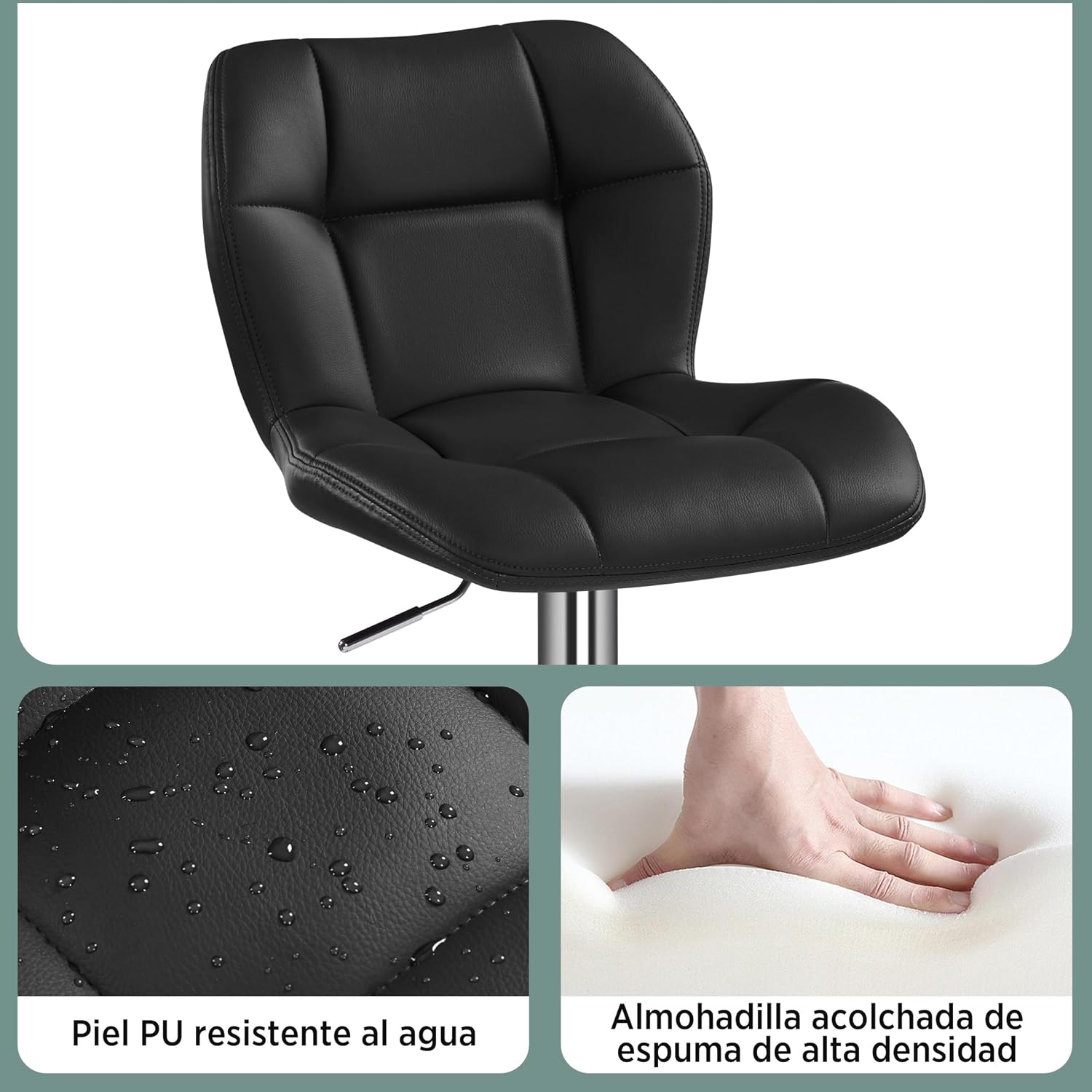 Thumbnail 5 de Yaheetech Taburete de Bar ajustable 89-111 cm
