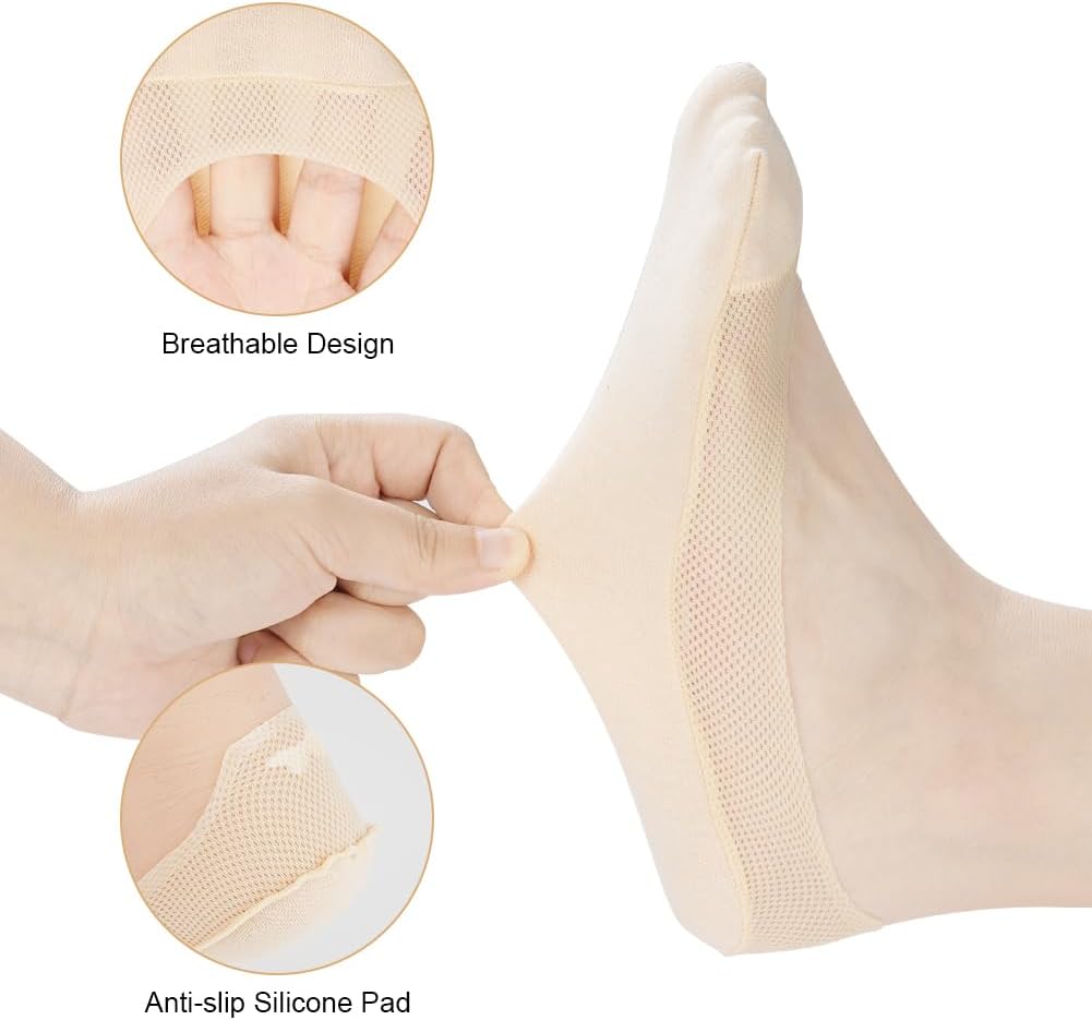 Detalle 1 de OFFCUP No Show Socks for Women, 8 Pairs, Non-Slip Cotton Liners