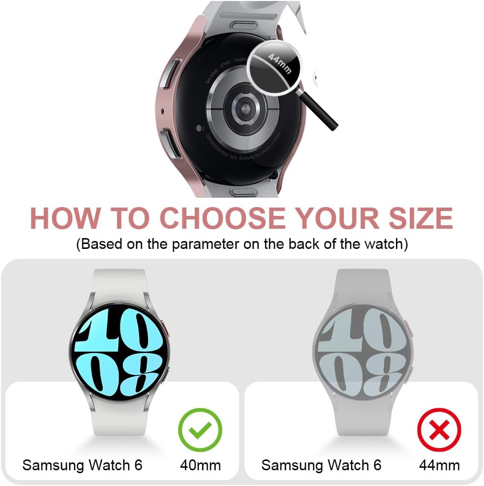 Detalle de Samsung Galaxy Watch 6 40mm case, 2 pack