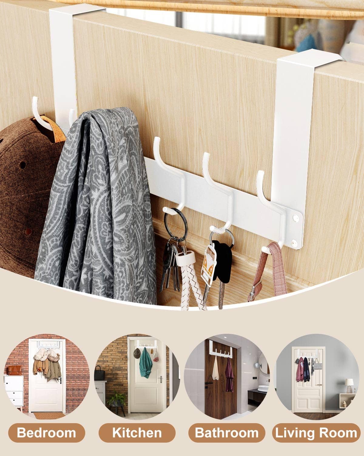 Thumbnail 5 de Victoper V-dhw 12‑hook over‑door hanger for coats 🪝