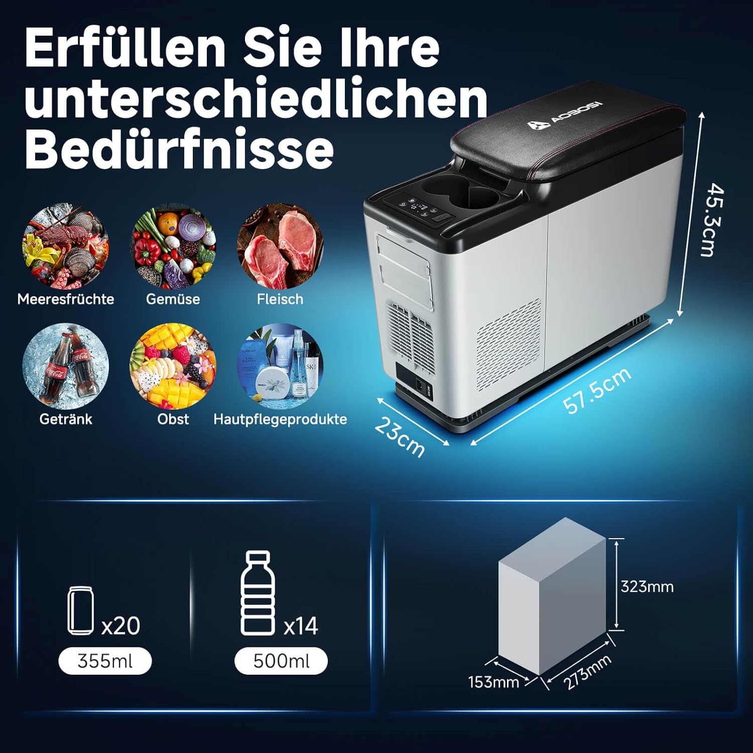 Detalle 2 de AAOBOSI Kompressor Kühlbox 15L bis 20°C