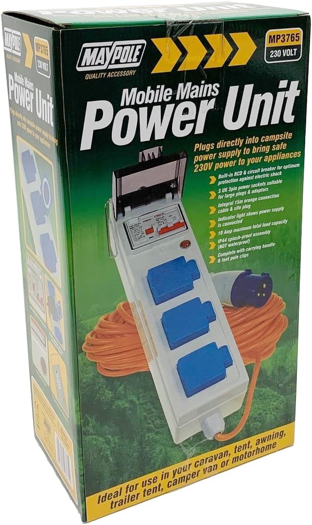 Thumbnail 1 de Maypole 230V 10A Mobile Mains Power Unit for Caravans, Camping, Campervans & Motorhomes