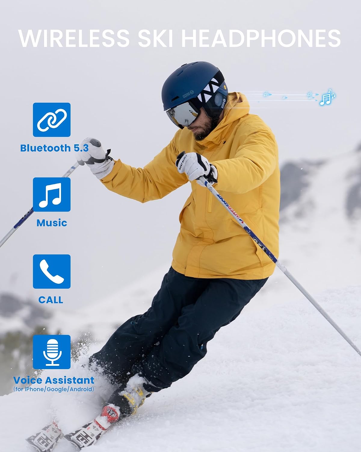 Detalle 2 de OutdoorMaster Update Ski Helmet Headphones Bluetooth 5.0