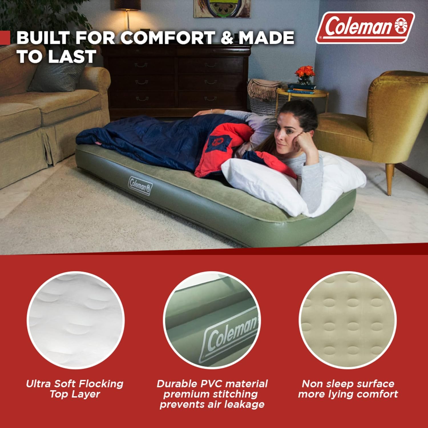 Thumbnail 2 de Coleman Airbed Comfort Bed – Camping Mat with Flocked Surface
