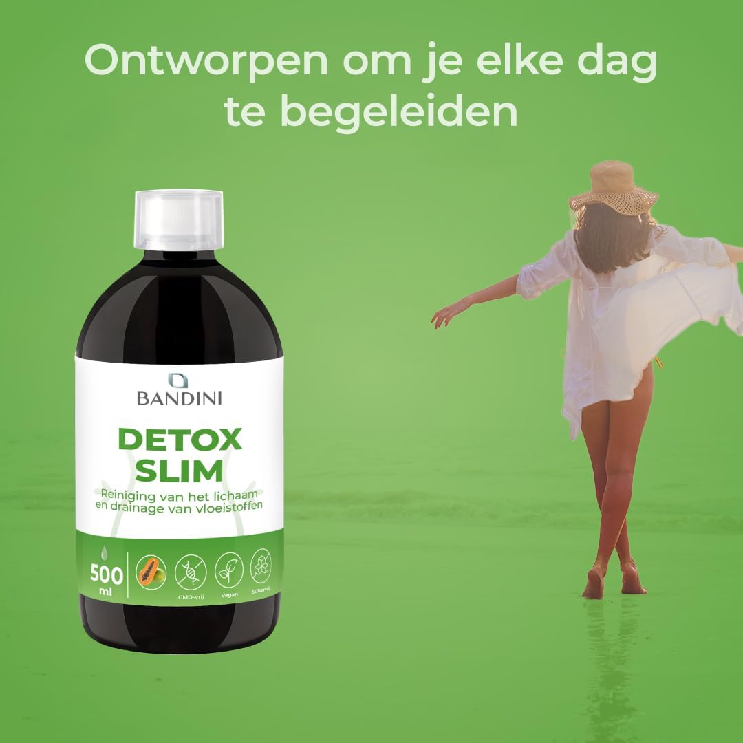 Detalle de BANDINI DETOX SLIM vloeibaar supplement met 7 plantenextracten, 500 ml