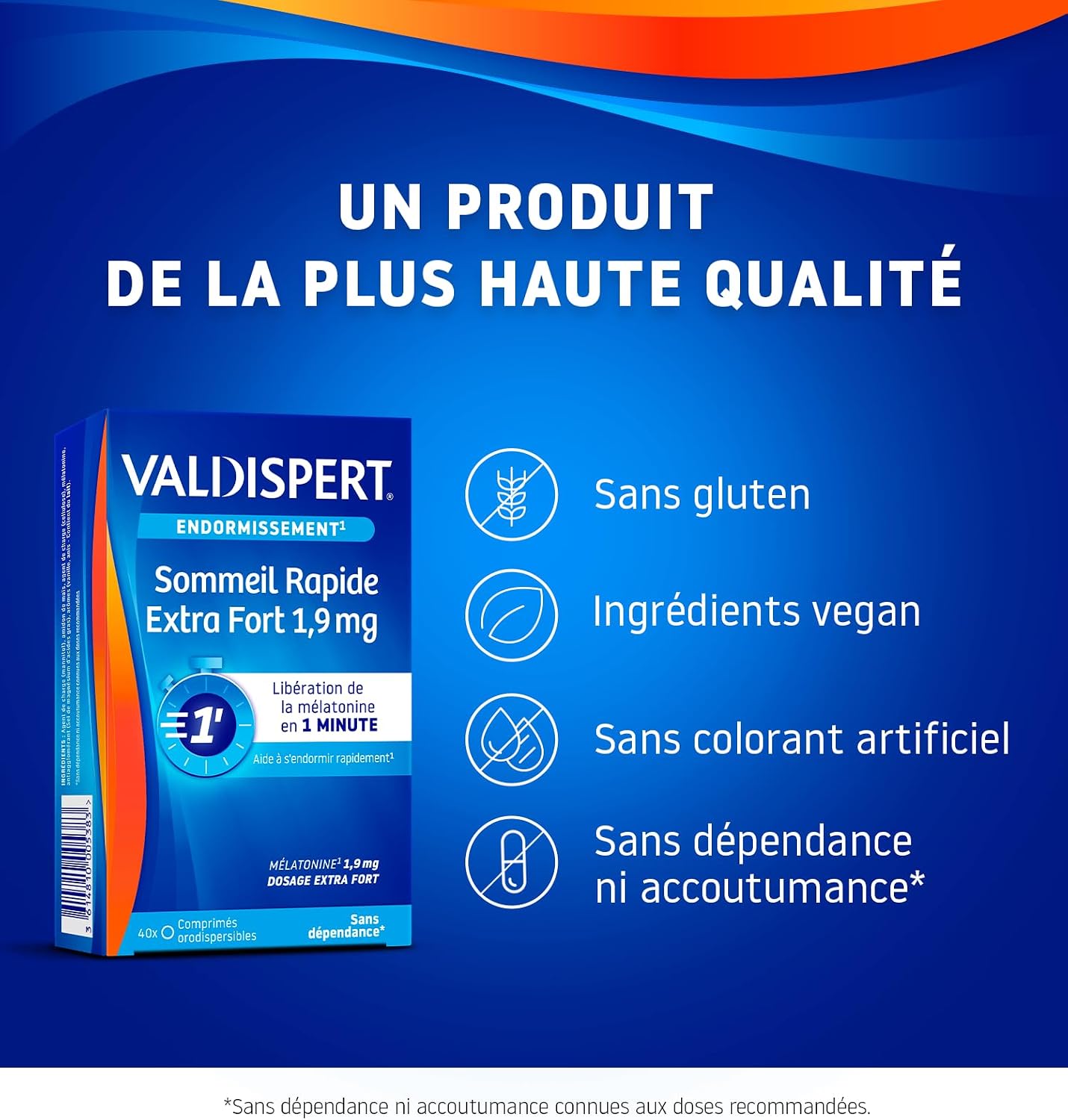 Detalle 2 de VALDISPERT Sommeil Rapide Mélatonine Extra Fort 1,9 mg – 40 nuits