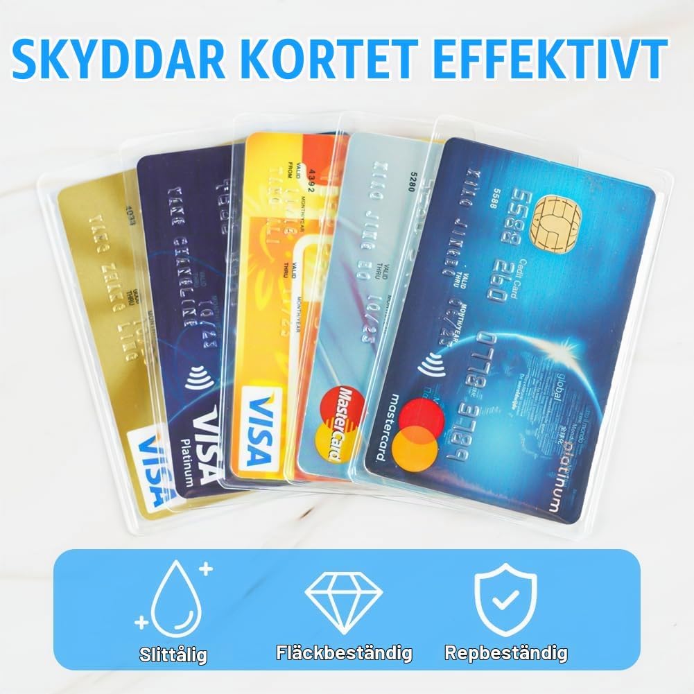Detalle 2 de Vicloon kortskydd i PVC, 50 transparenta korthållare, 9,3 × 6 cm
