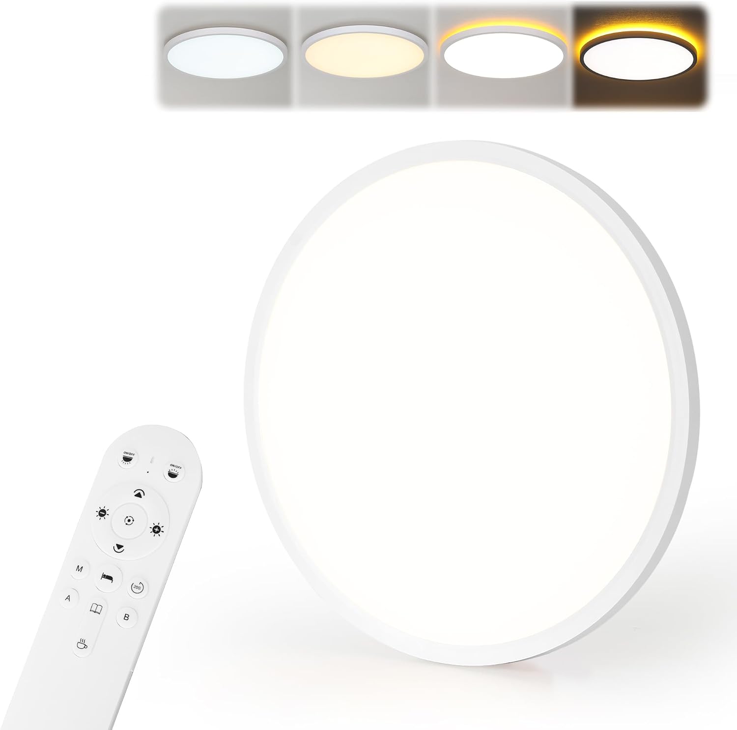 Detalle de MoonYard MY-50IND-BLANCO led-plafondlamp Ø 50 cm met dimmer en nachtmodus