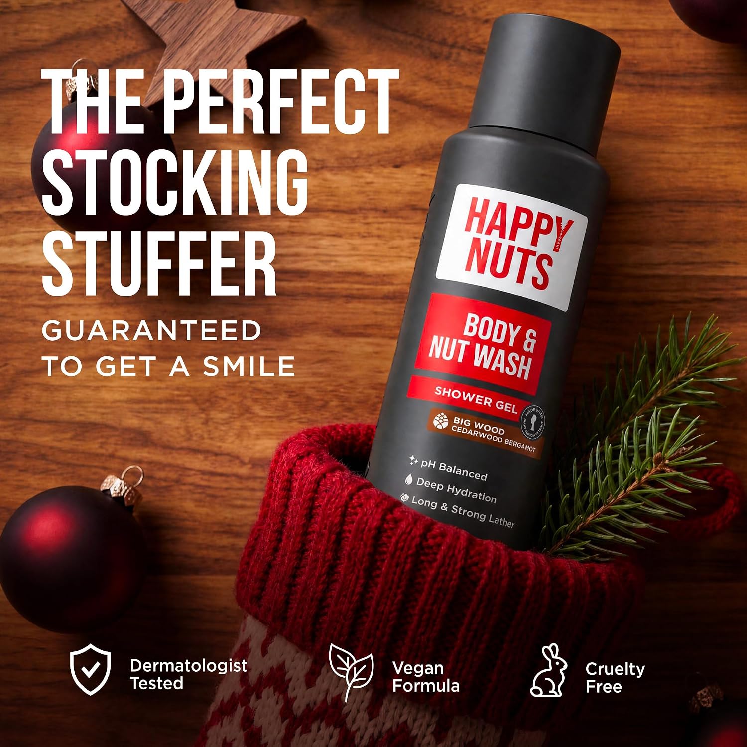 Detalle de HAPPY NUTS Big Wood men's shower gel