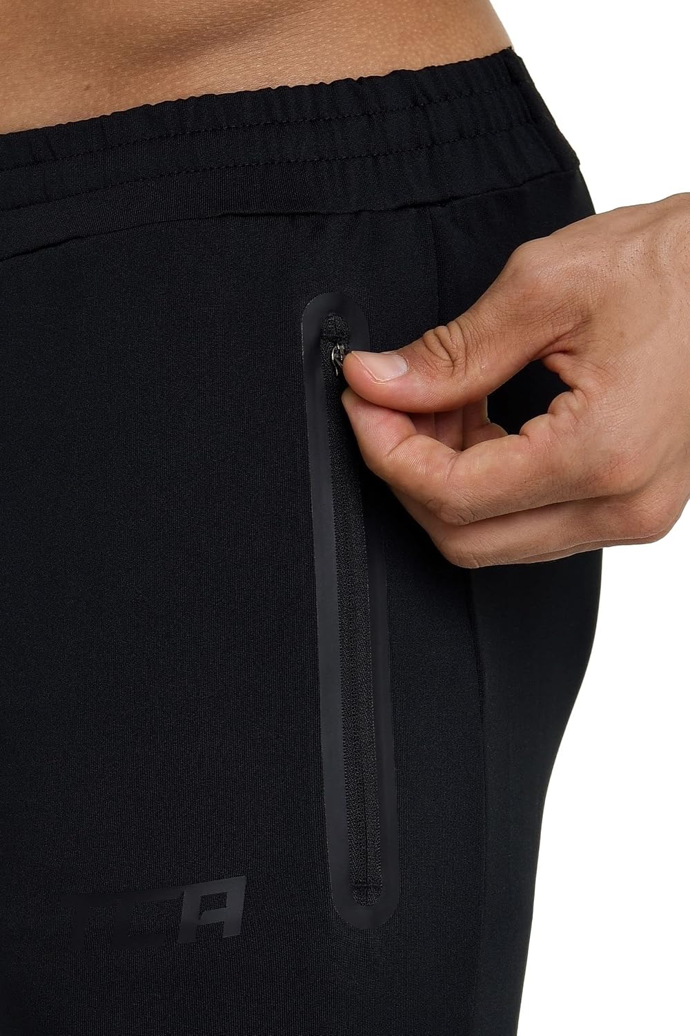 Detalle de TCA Uomo Rapid Pantaloni Tuta da Corsa con Tasche a Zip – Pantalone Sportivo Leggero