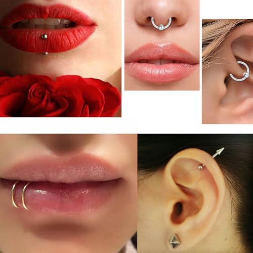 Thumbnail 4 de WillTen 100PCS Piercing Kits for All Piercings (12G, 14G, 16G) with Jewelleries – 316L Stainless Steel