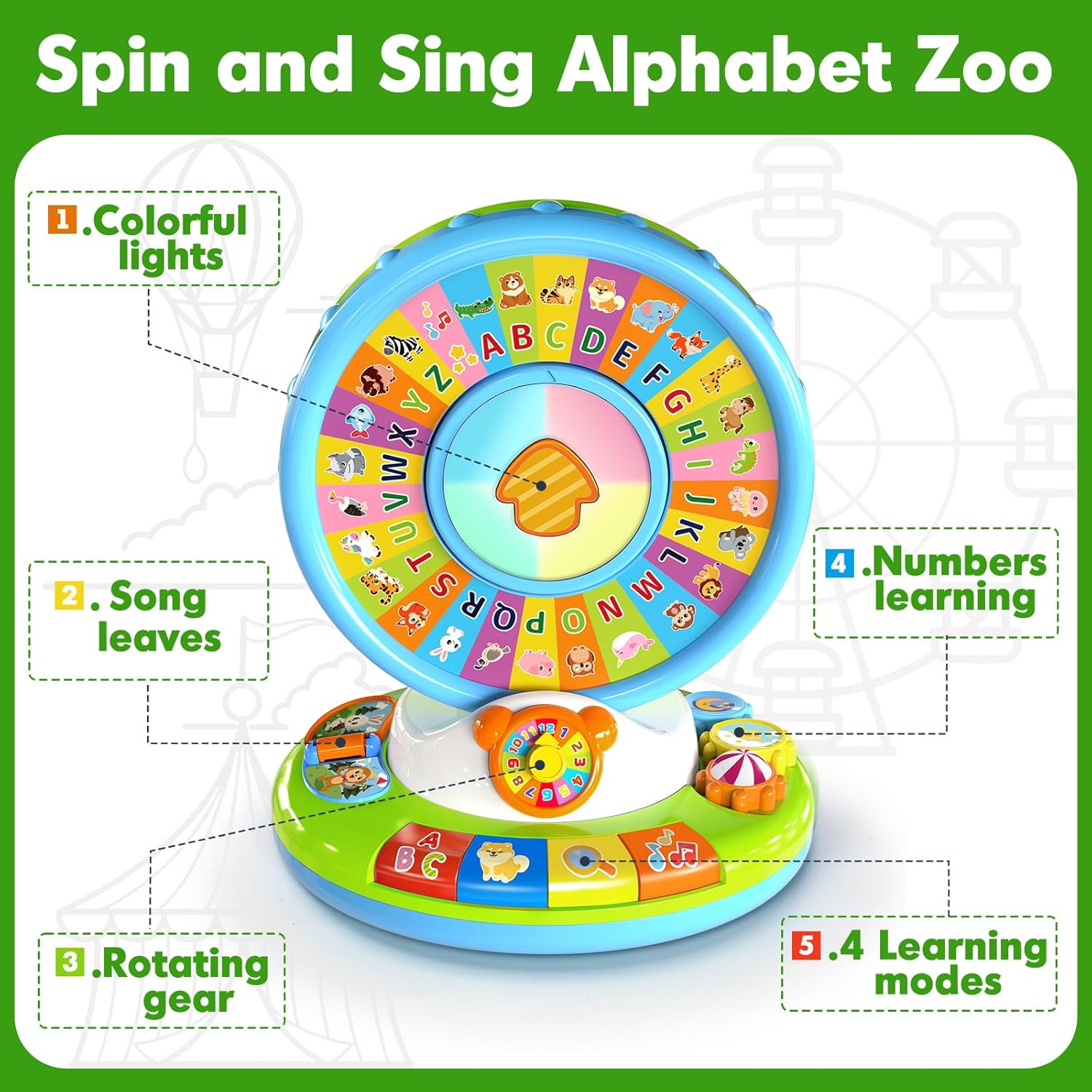 Detalle 2 de Duchong Spin and Sing Alphabet Zoo for Toddler