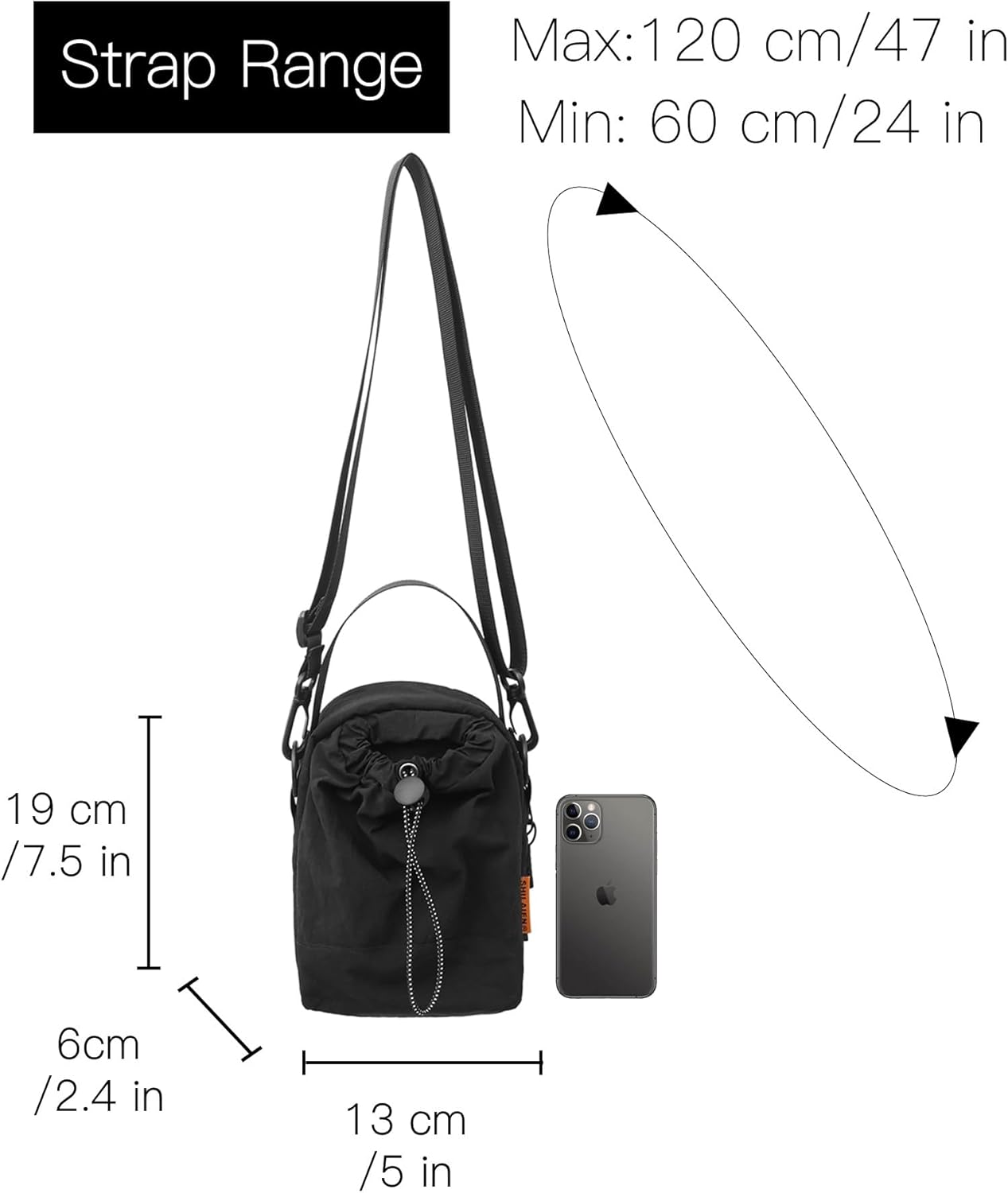 Thumbnail 3 de HAUMAUH Schultertasche Sling Bag – Wasserflasche, Crossbody, Diebstahlsicher, ideal für Training, Wandern und Radfahren
