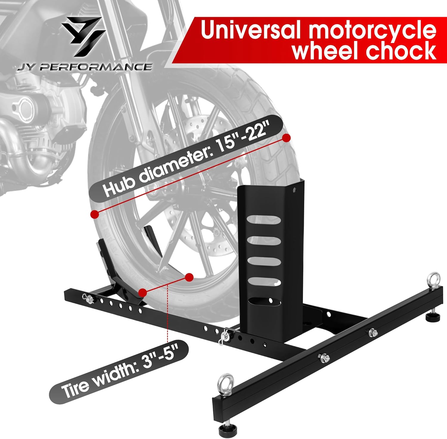 Detalle de JY PERFORMANCE Motorcycle Wheel Chock 1800 lb