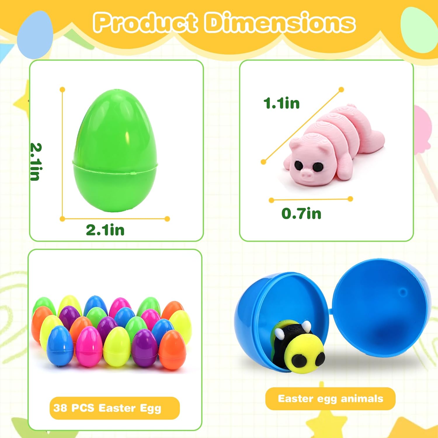 Thumbnail 1 de NEXT STOP M Easter Egg with 38 pcs 3D Printed Animal Figurines Set
