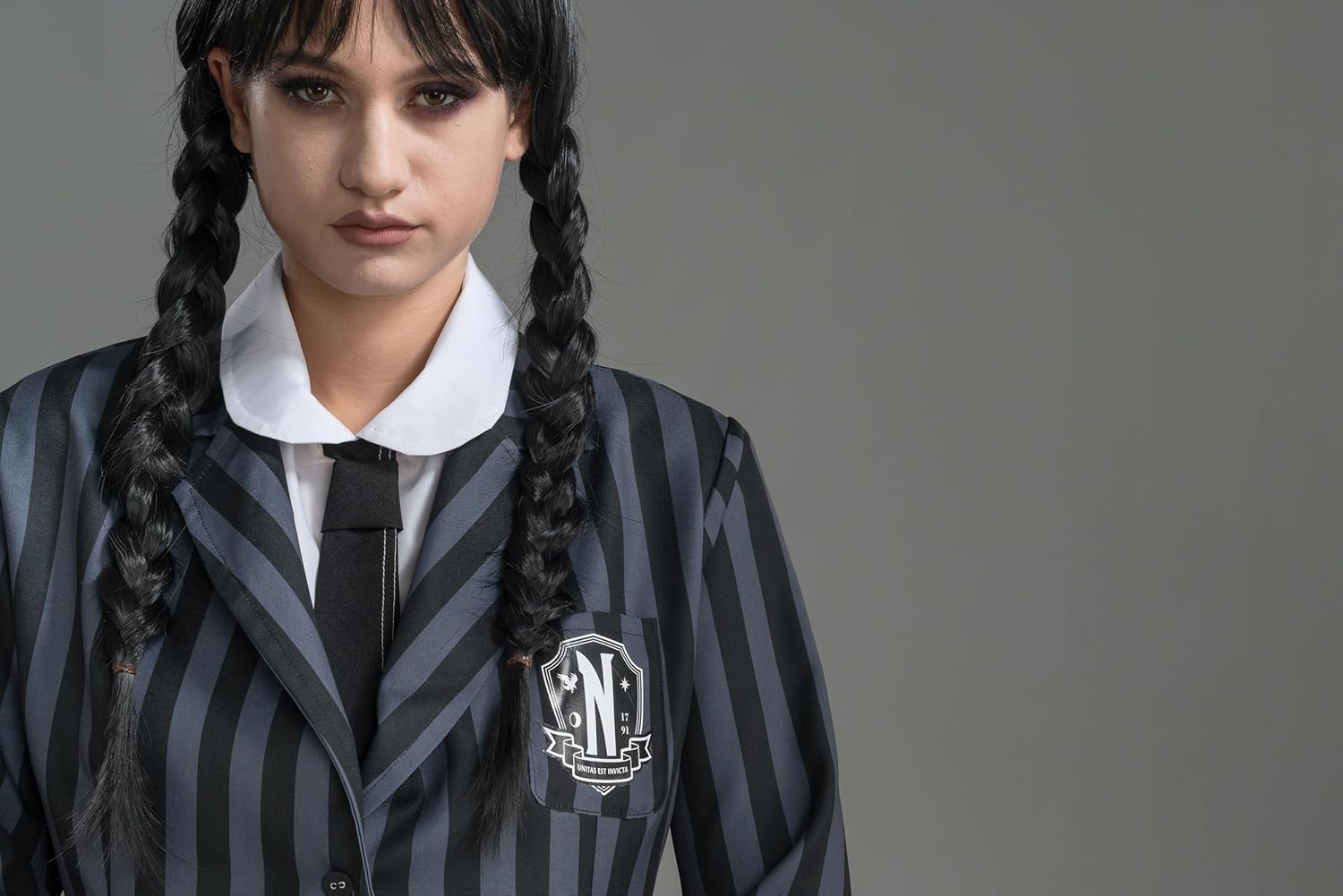 Thumbnail 3 de Chaks Wednesday Addams Schuluniform Damen – Offizielles 3-Teile Kostümset für Halloween
