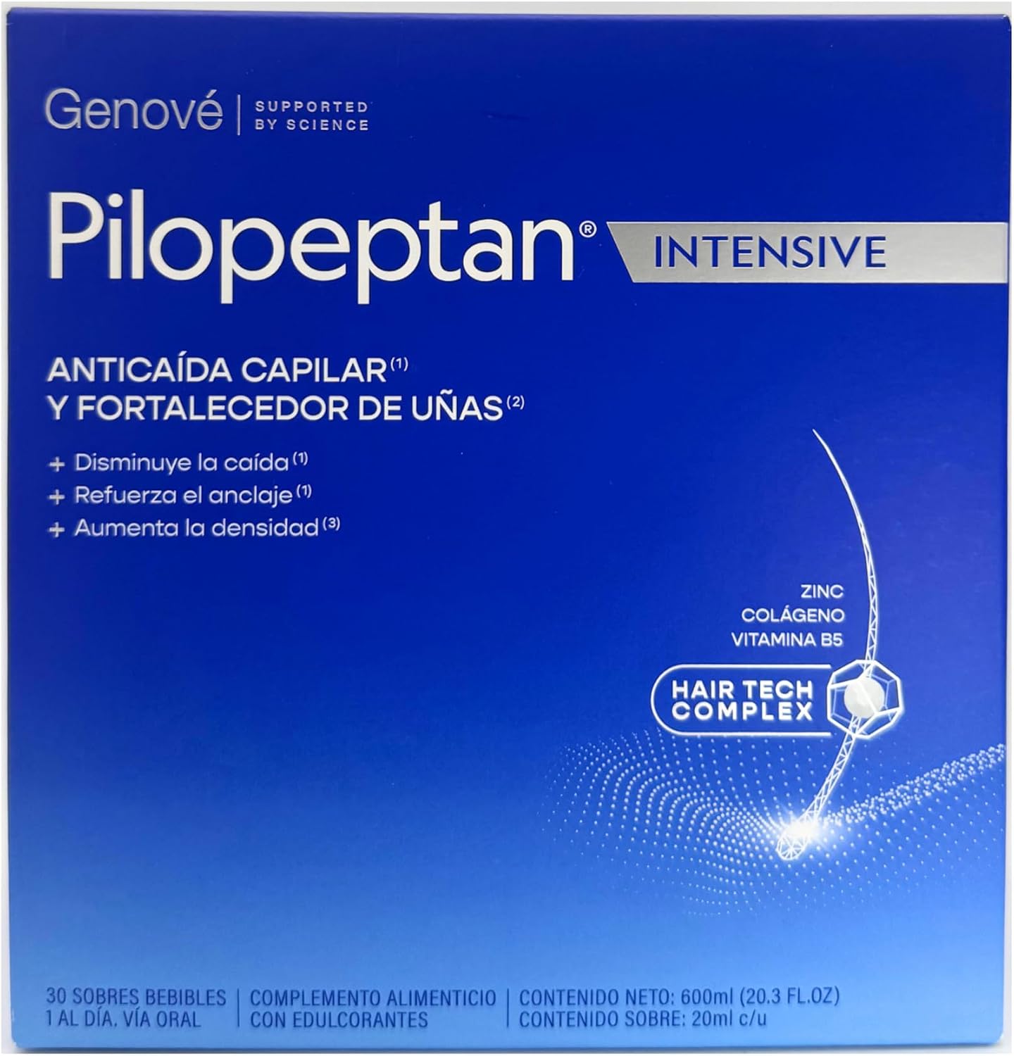 Detalle de Pilopeptan Intensive | Anticaída Capilar Cabello y Uñas | 30 Sobres