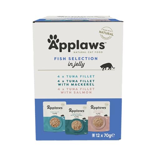 Detalle de Applaws Natural Wet Cat Food Pouch – Fish Selection in Jelly (12 x 70 g)