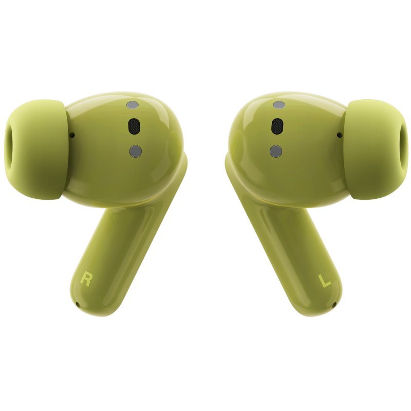 Detalle de Moto Buds Green Banana: Auriculares Inalámbricos de Motorola con ANC y estuche verde
