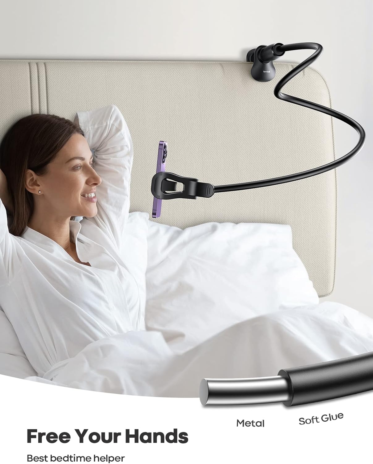 Thumbnail 3 de Lamicall Gooseneck Bed Phone Holder 80 mm clamp