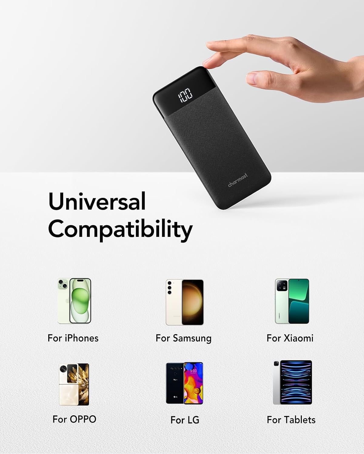 Thumbnail 4 de Power Bank 10400 mAh con USB-C: batteria esterna portatile con display LED e 2 ingressi, 3 uscite (nero)