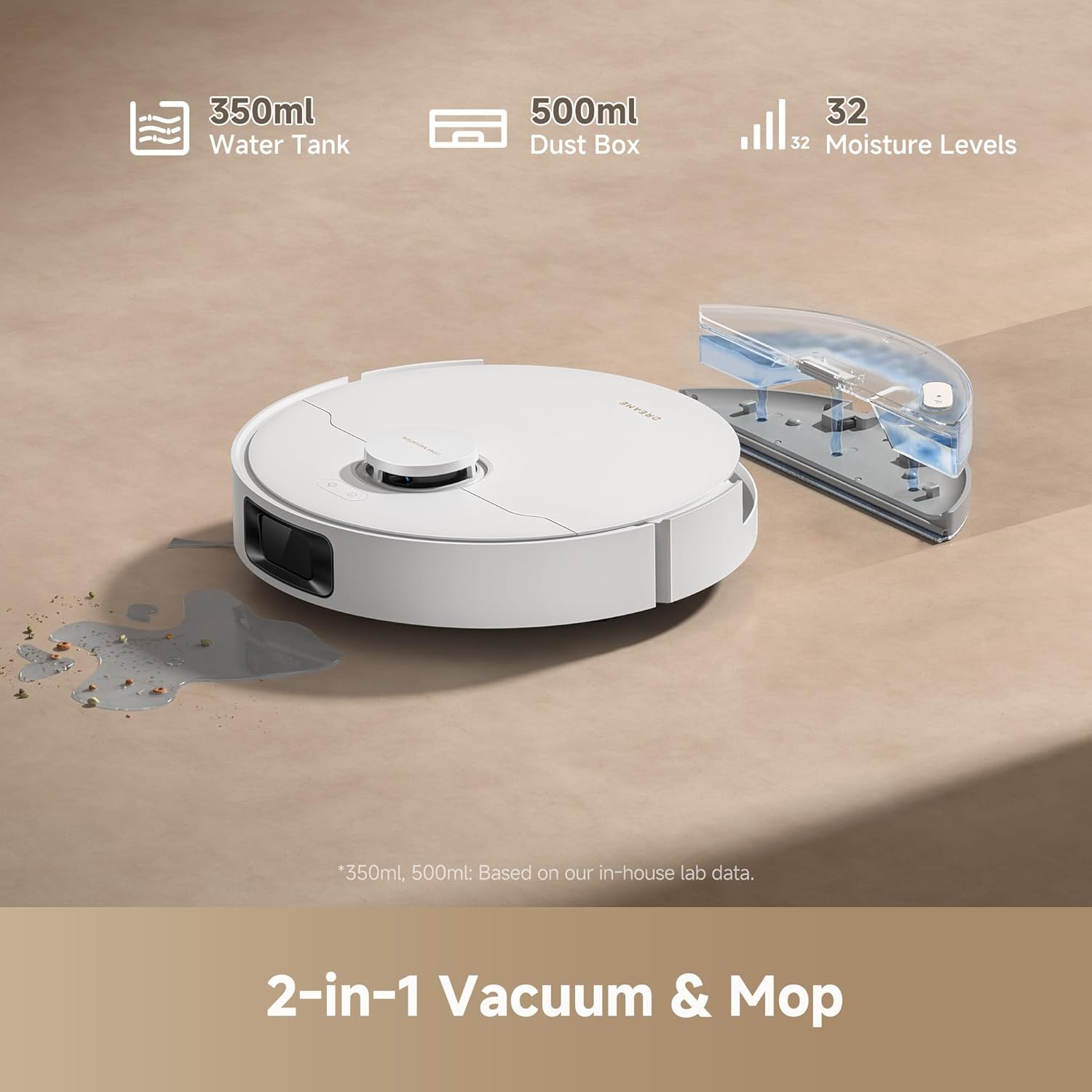 Detalle 2 de Dreame D20 Plus Robot Vacuum and Mop, 13,000 Pa, Self-Emptying, DuoBrush