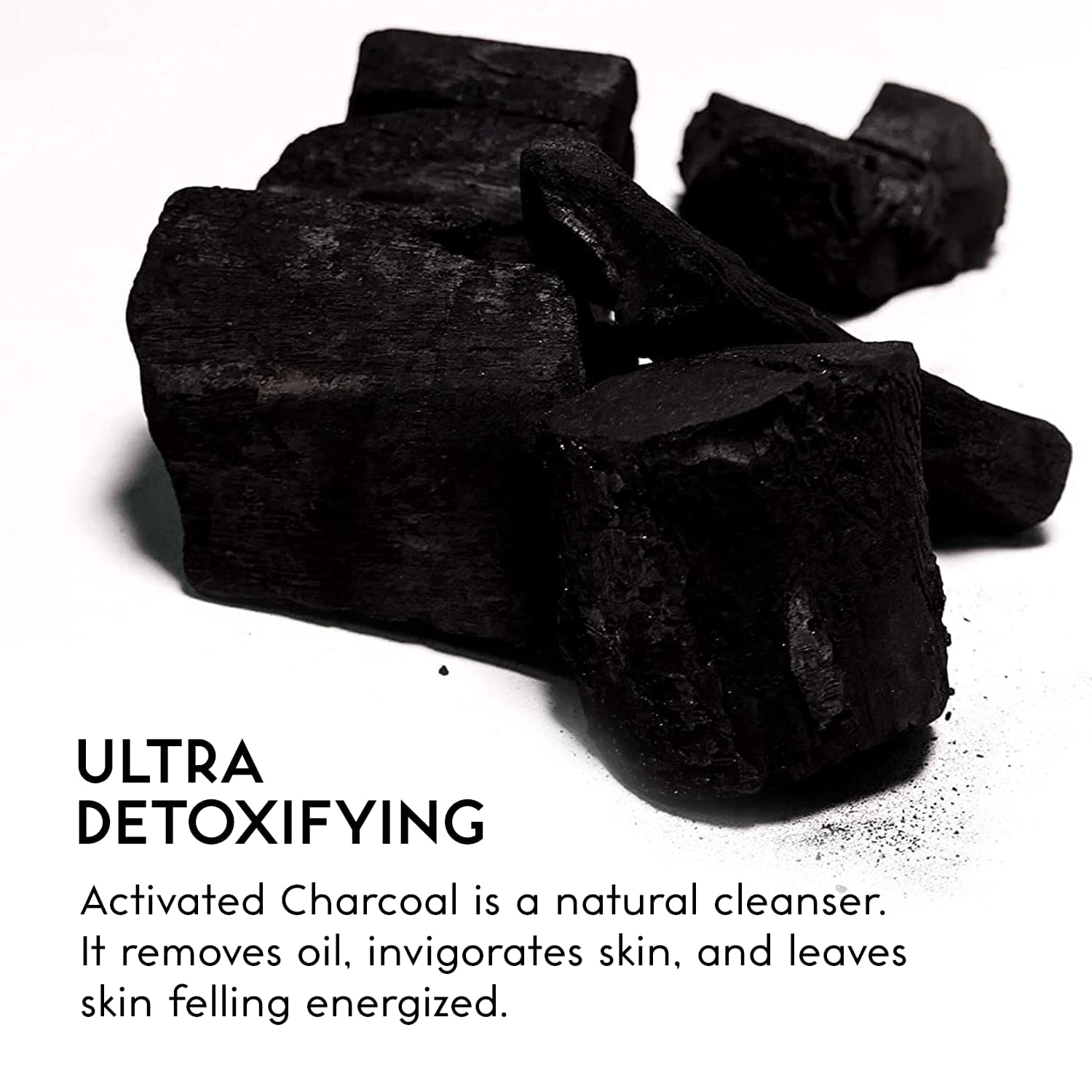 Detalle de Aktivkohle Schwarze Seife Festes Duschgel – Naturkosmetik, vegan, 342 g