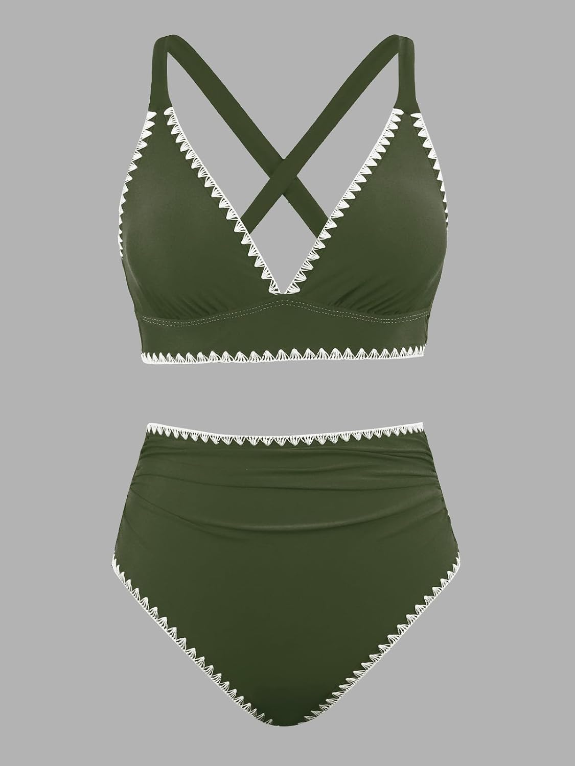 Thumbnail 5 de CUPSHE Ensemble bikini taille haute – Col en V croisé