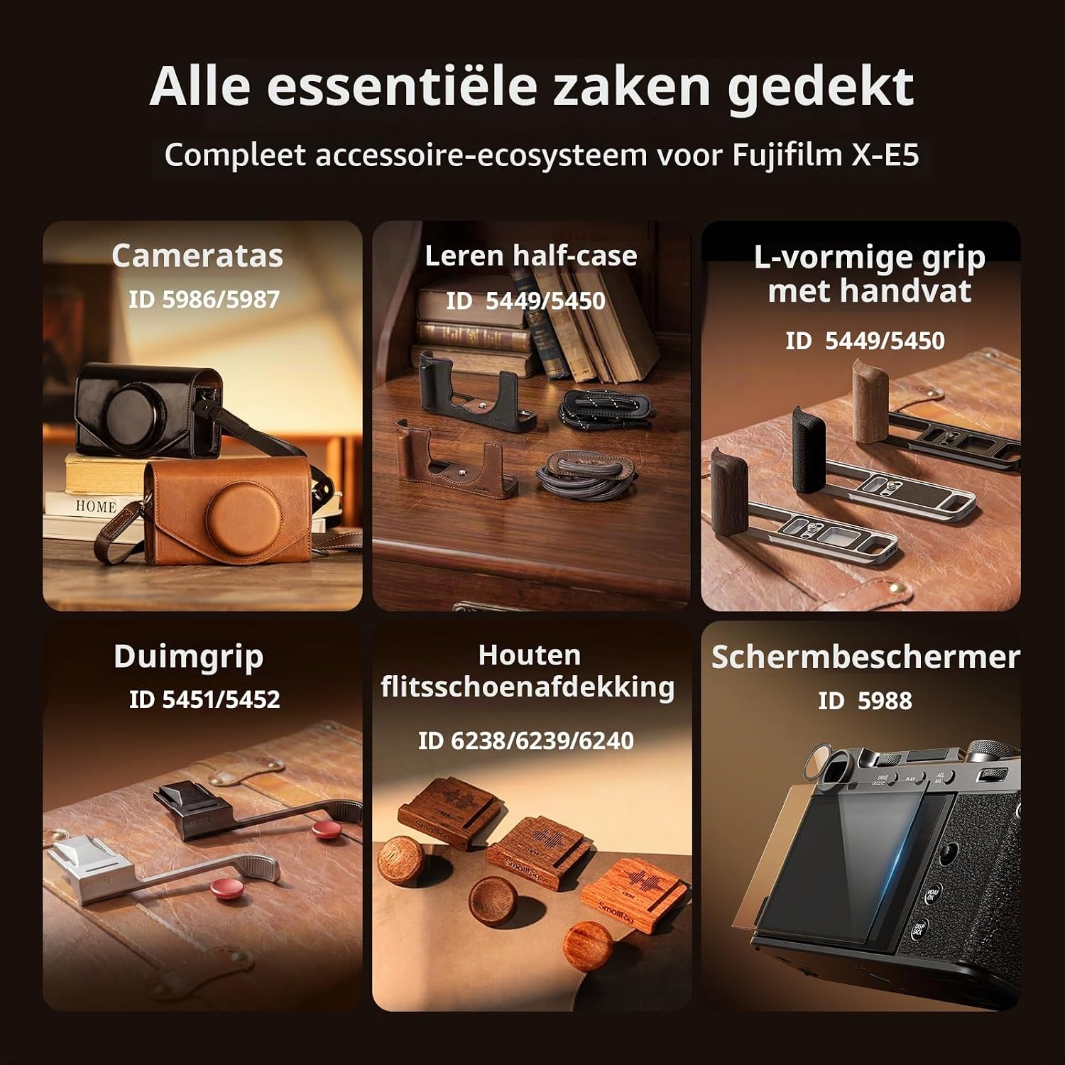 Thumbnail 6 de SMALLRIG 5987 leren cameratas voor FUJIFILM X-E5 en X100VI, zwart