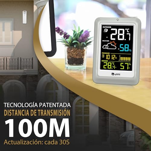 Detalle 2 de Termómetro inalámbrico U UNNI para interiores y exteriores con sensor remoto y pantalla retroiluminada