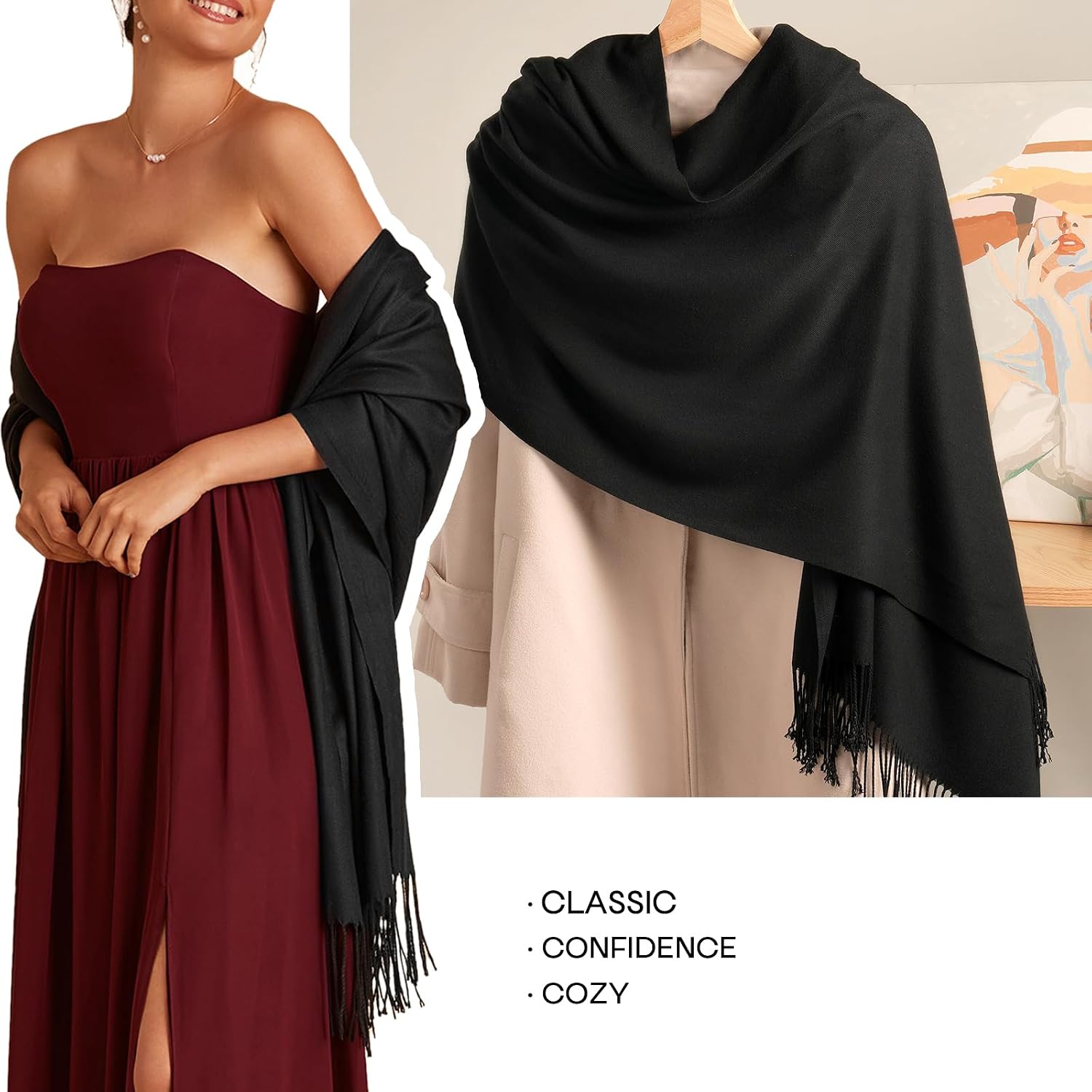 Detalle de FURTALK Shawl Wrap, 25.6 x 76.8 Inches