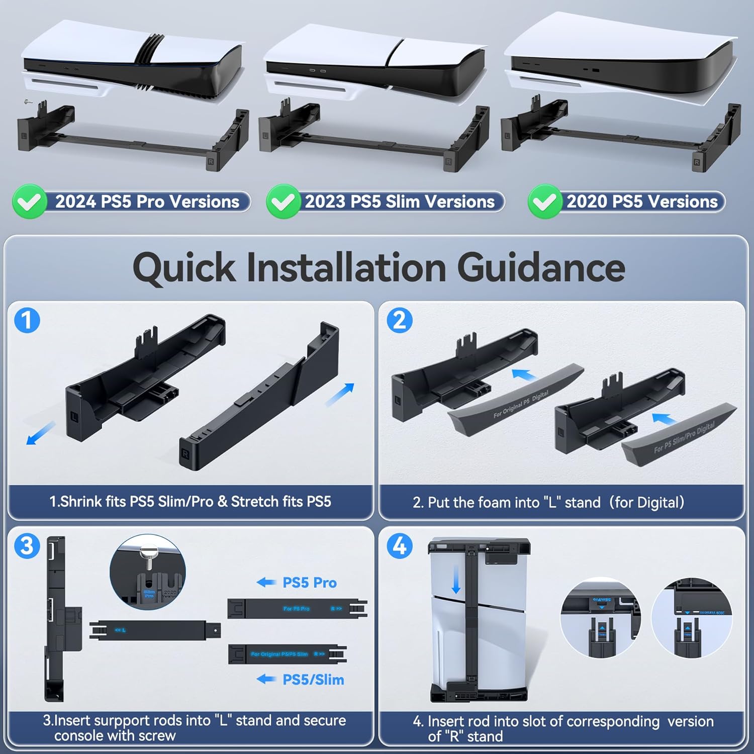 Thumbnail 4 de OIVO PS5 Horizontal Stand for Disc & Digital
