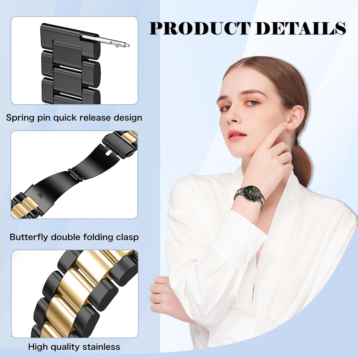 Detalle 2 de 20mm Metal Strap for Garmin Forerunner 570