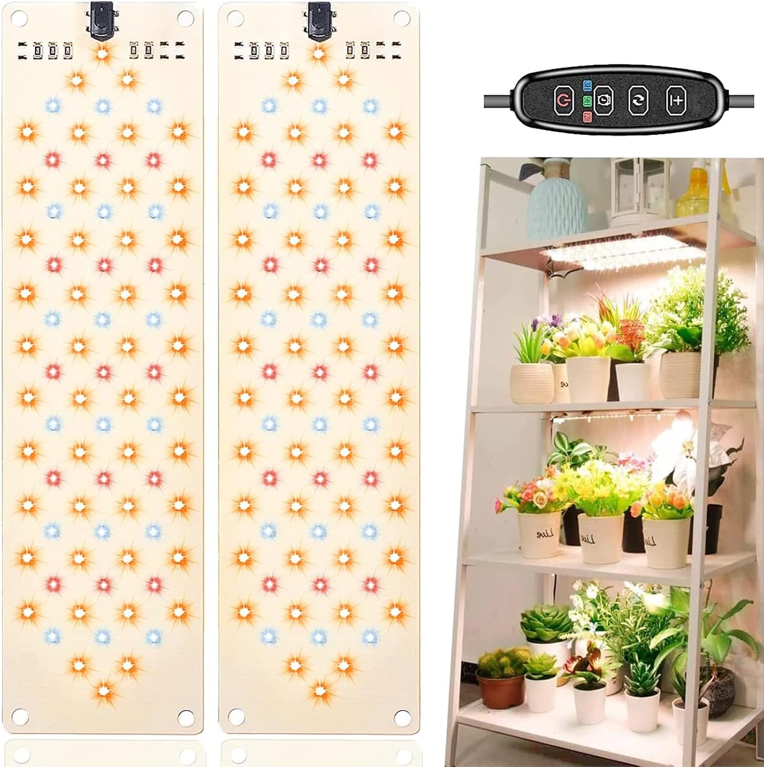 Detalle de Rocoking YWD-000 Full-Spectrum LED Grow Light Panels, 158 LEDs, Timer