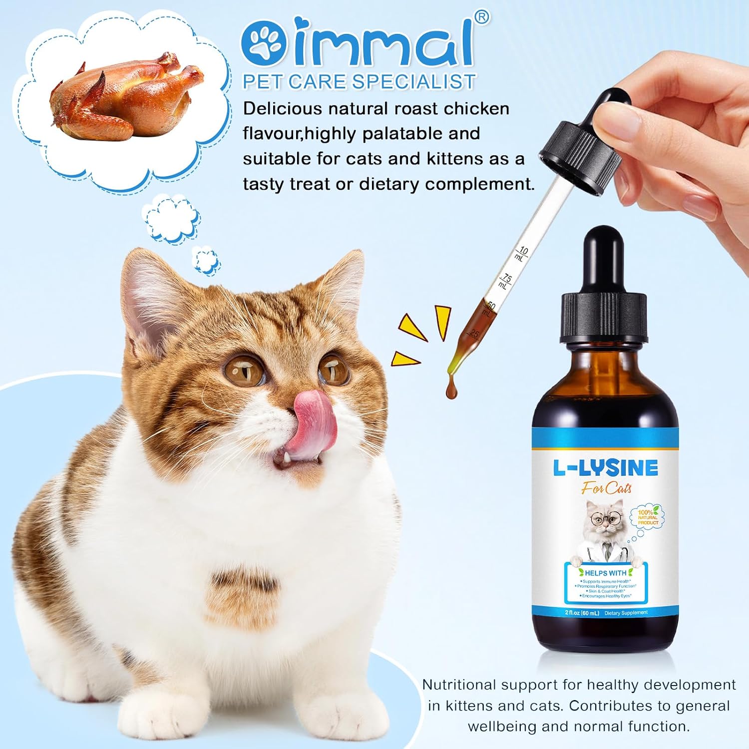 Detalle 2 de L-Lisina per Gatti integratore 60 ml