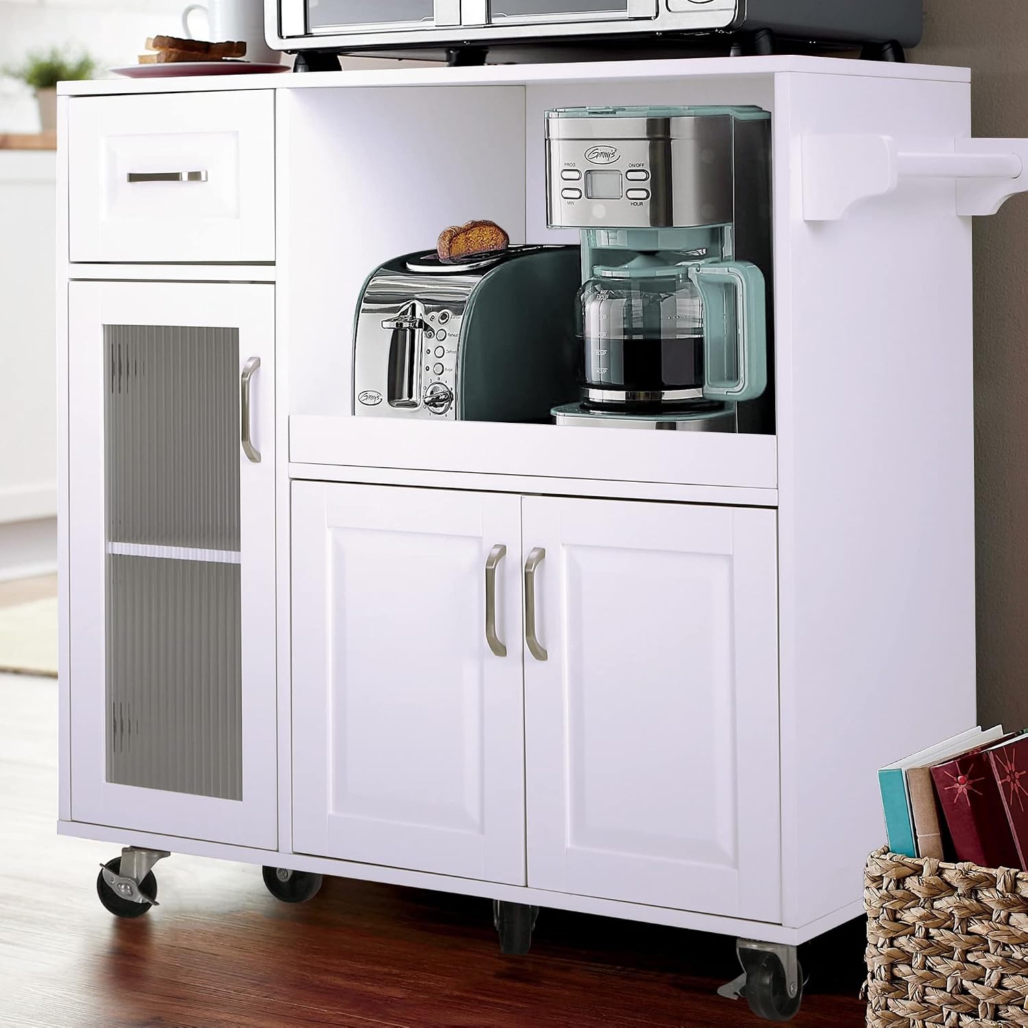 Detalle de PHI VILLA Microwave Stand Cart MDF
