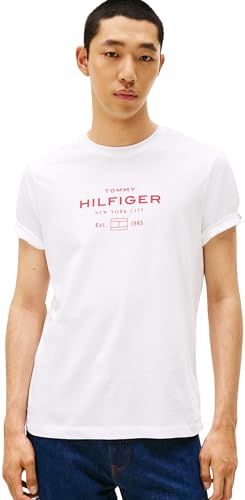 Detalle de Tommy Hilfiger Stack Graphic Tee M camiseta blanca