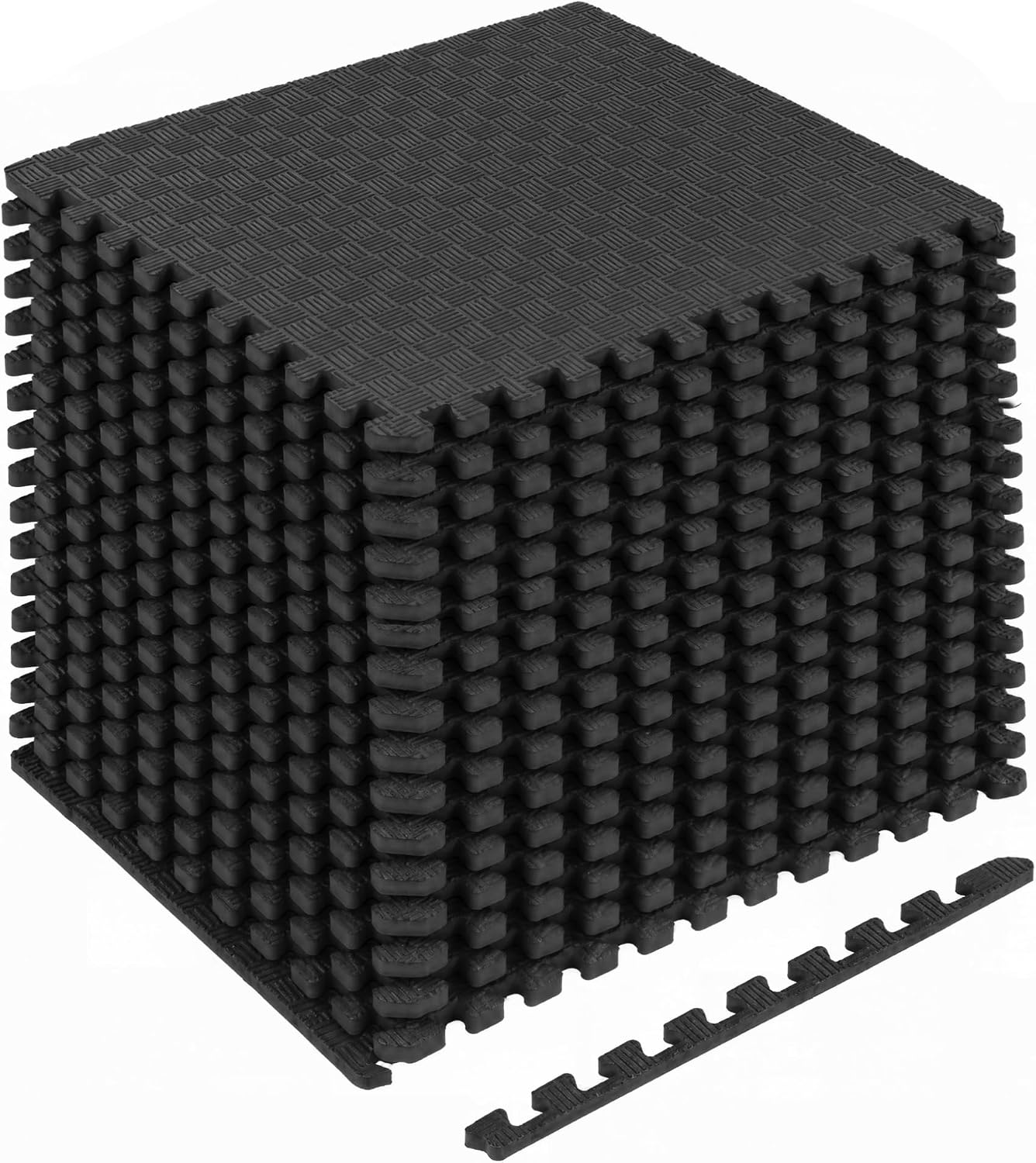 Detalle de HULKFIT Puzzle Exercise Mat, 1-Inch EVA Interlocking Tiles, 18-Piece Set